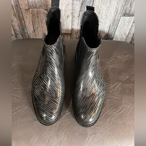 Women’s Black and Gray Rain Booties